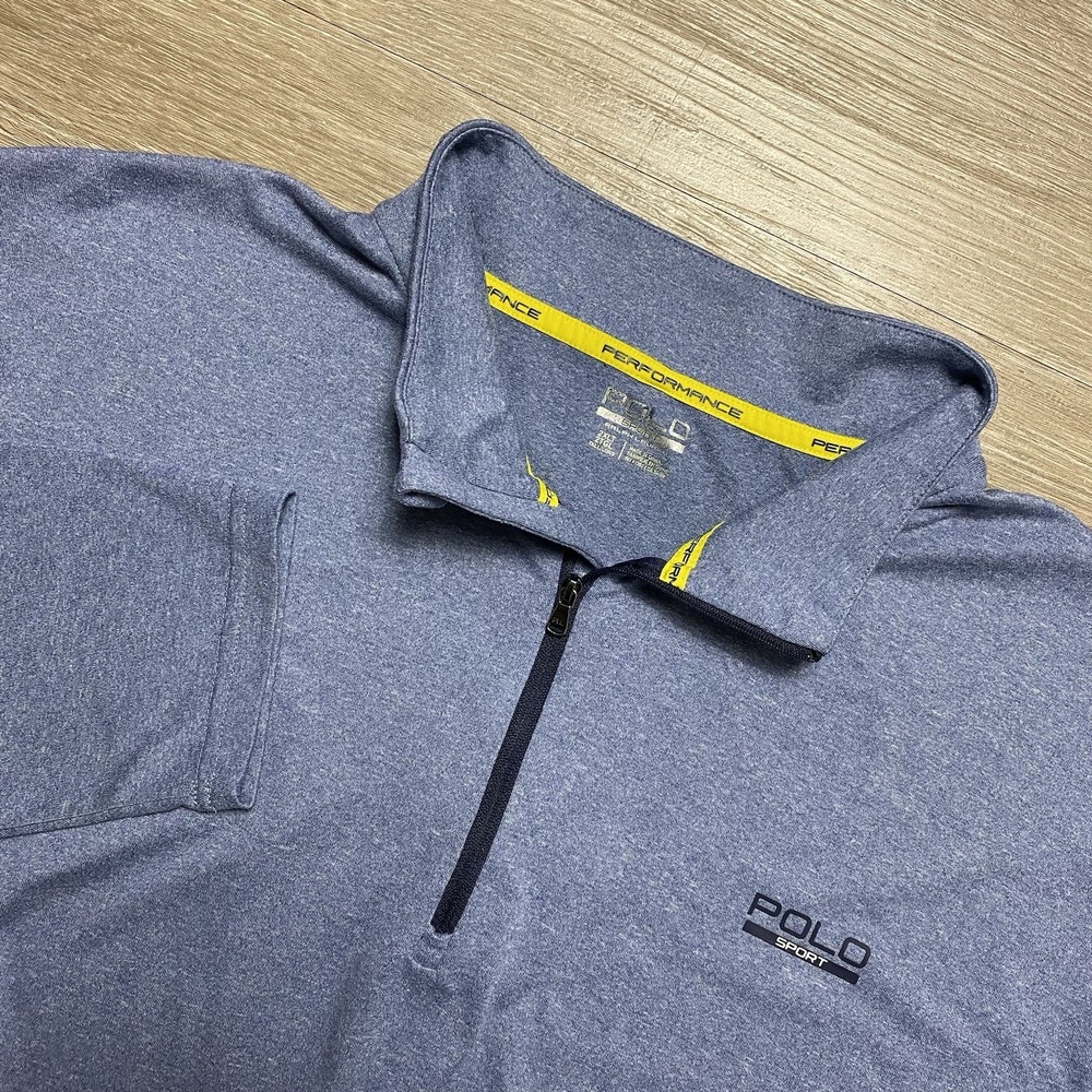Polo Sport Ralph Lauren 1/4 Zip Pullover Men's 2XL Tall Blue Performance Stretch